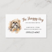 Cute Dog Grooming Floral Pet Service Visitekaartje (Voorkant)