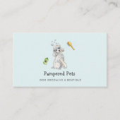 Cute Dog grooming Pet boutique Blue Visitekaartje (Voorkant)