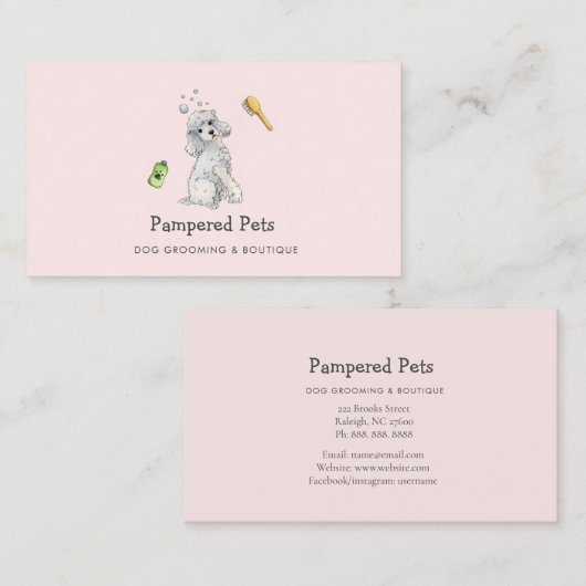 Cute Dog grooming Pet boutique Visitekaartje (Voorkant / Achterkant)