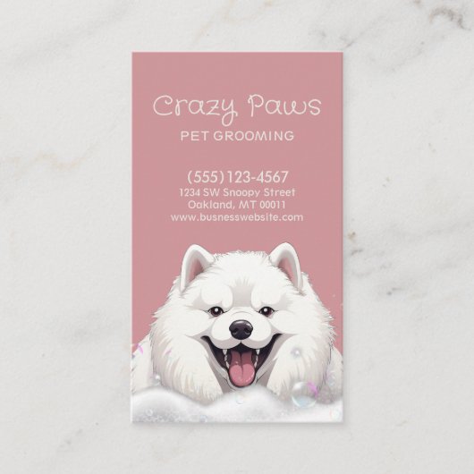 Cute Dog Grooming Pet Service Visitekaartje (Voorkant)