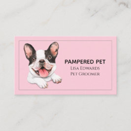 Cute Dog Grooming Pink Business Appointment Card Afsprakenkaartje