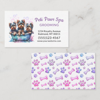 Cute Dog Grooming Service Pet Groomer Visitekaartje