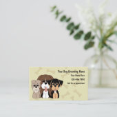 Cute Dog Grooming Visitekaartjes (Staand voorkant)