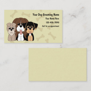 Cute Dog Grooming Visitekaartjes