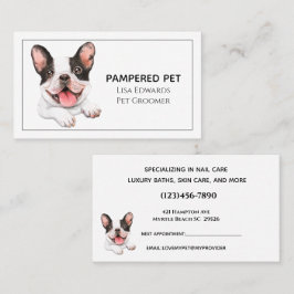 Cute Dog Grooming White Business Afsprakenkaartje