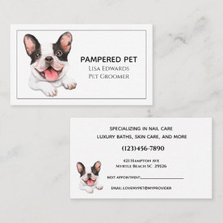Cute Dog Grooming White Business Afsprakenkaartje