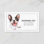 Cute Dog Grooming White Business Afsprakenkaartje (Voorkant)
