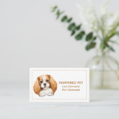 Cute Dog Grooming White Business Appointment Card Afsprakenkaartje (Staand voorkant)