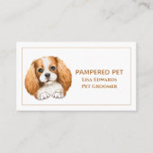 Cute Dog Grooming White Business Appointment Card Afsprakenkaartje (Voorkant)