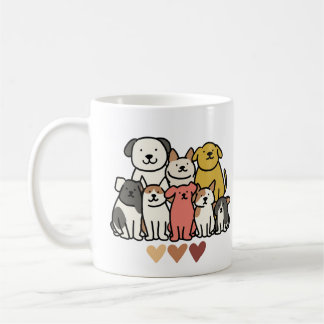 Cute Dog Group Mug - Adorable Puppy Squad Koffiemok