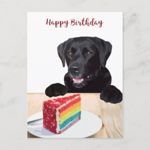 Cute Dog Happy Birthday - Black Labrador Retriever Briefkaart