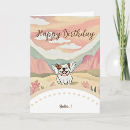 cute dog happy birthday kaart
