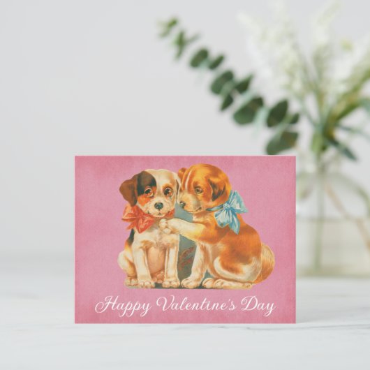 Cute  Dog Happy Valentines Day Briefkaart (Staand voorkant)