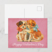 Cute  Dog Happy Valentines Day Briefkaart (Voorkant / Achterkant)