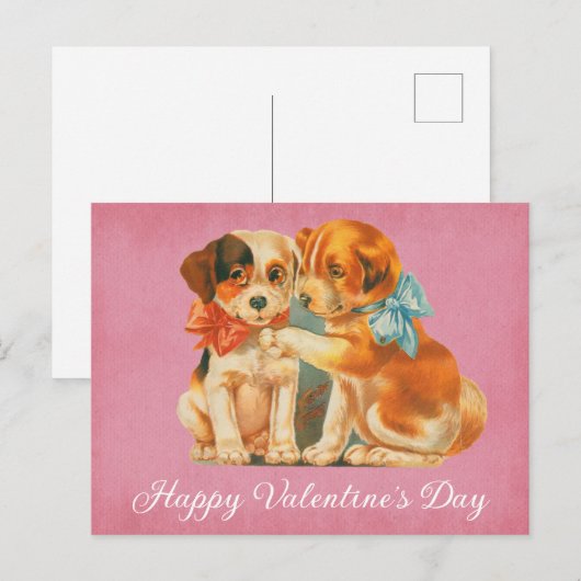 Cute  Dog Happy Valentines Day Briefkaart (Voorkant / Achterkant)