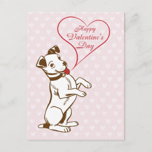 Cute  Dog Happy Valentines Day Briefkaart