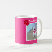 Cute Dog Happy Valentines Day Red Paws 2 Foto Koffiemok (Voorkant rechts)