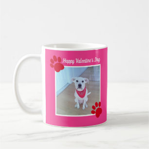 Cute Dog Happy Valentines Day Red Paws 2 Foto Koffiemok