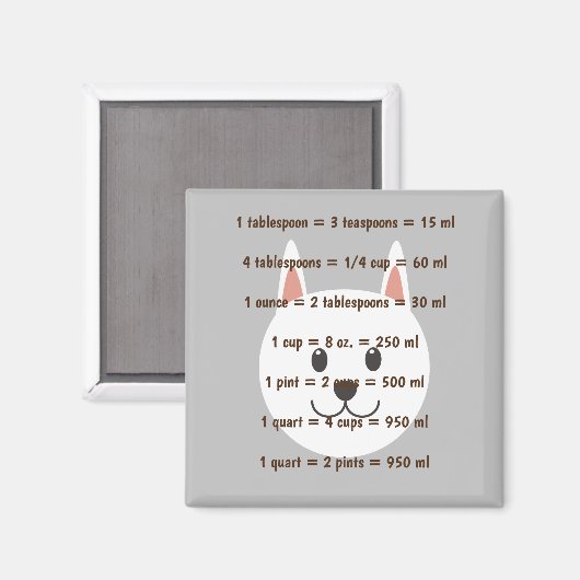 Cute Dog Head Kitchen Measurement Magneet (Voorkant / Achterkant)