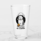 Cute Dog Hiker Camper Old English Sheepdog Grey 1 Glas (Achterkant)