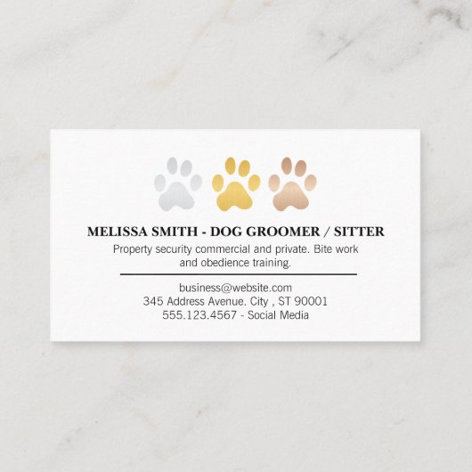 Cute Dog Holding Bone Logo | Groomers Visitekaartje (Achterkant)