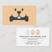 Cute Dog Holding Bone Logo | Groomers Visitekaartje (Voorkant / Achterkant)