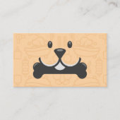 Cute Dog Holding Bone Logo | Groomers Visitekaartje (Voorkant)