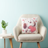 Cute Dog Holding Pink Heart Kussen (Stoel)