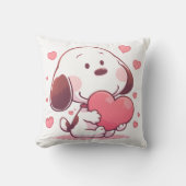 Cute Dog Holding Pink Heart Kussen (Voorkant)