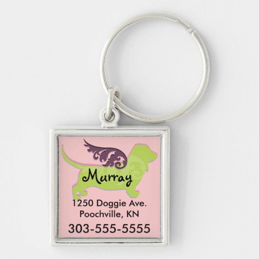 Cute Dog ID Labels Sleutelhanger (Voorkant)