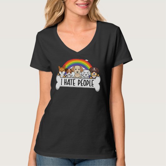 Cute Dog - Ik haat mensen T-shirt (Voorkant)