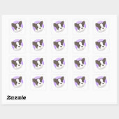 Cute Dog Illustratie Vierkante Sticker (Vel)