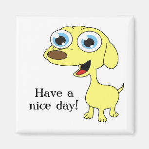 Cute Dog Illustration Positive Words Magneet