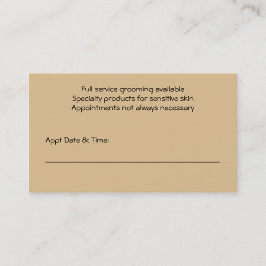 Cute Dog in Bathtub Pet Dog Groomer Appointment | Afsprakenkaartje (Achterkant)