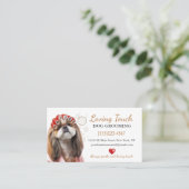 Cute Dog in Curlers Grooming Service Visitekaartje (Staand voorkant)
