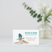 Cute Dog in een handdoekproefopstelling Visitekaartje (Staand voorkant)