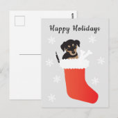 Cute dog in een stoppende sneeuwvlokken briefkaart (Voorkant / Achterkant)