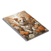 cute dog in flowers notitieboek (Rechterzijde)