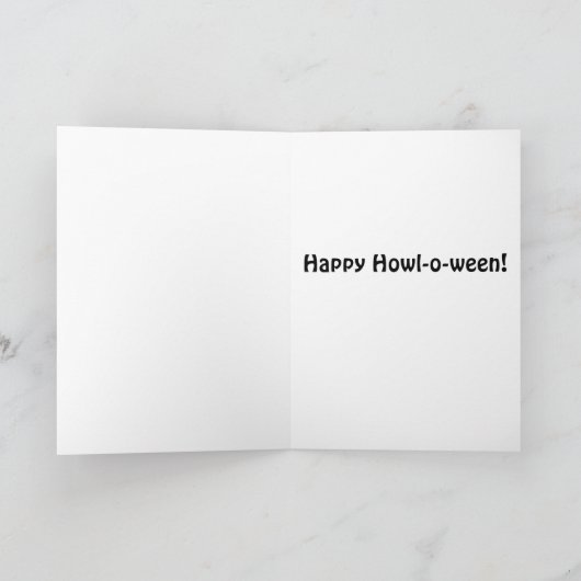 Cute Dog in Ghost Costume Halloween Wenskaart Kaart (Binnen)