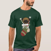 Cute Dog in kerststop T-shirt (Voorkant)