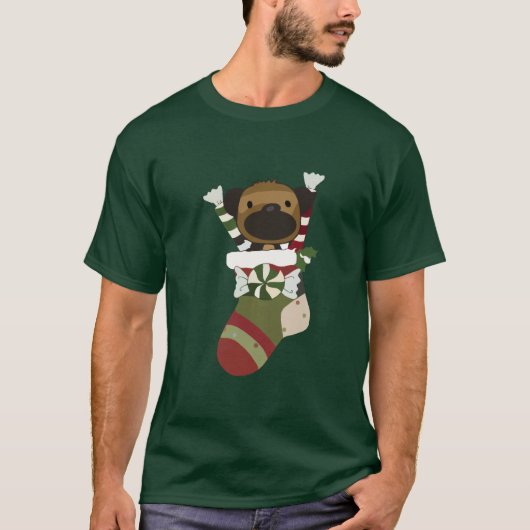 Cute Dog in kerststop T-shirt (Voorkant)