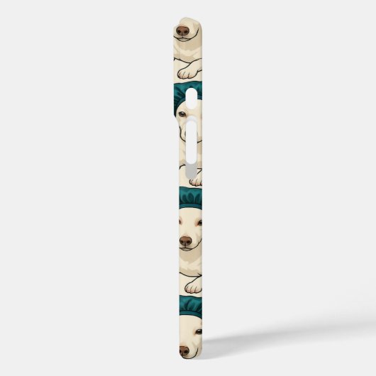 Cute Dog in Satin Bonnet Pattern Phone Case (Achterkant / Links)