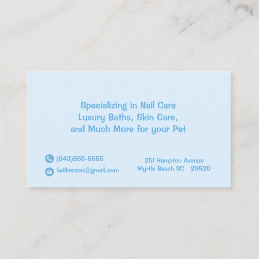 Cute Dog in Visitekaartje met buispitten (Achterkant)