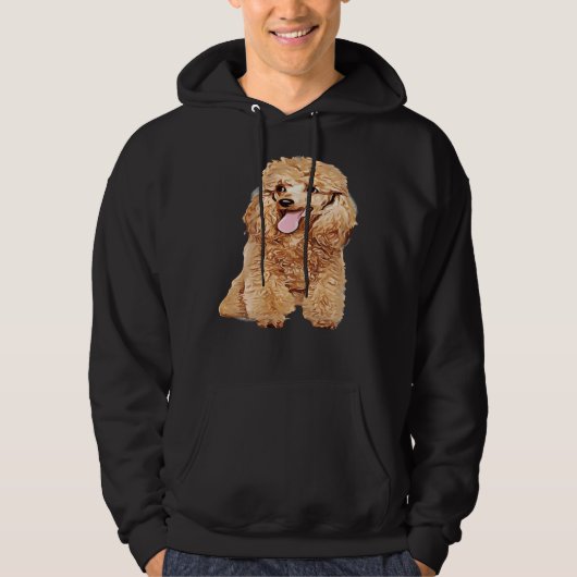 Cute Dog in Wig Funny Blond Poodle Hoodie (Voorkant)