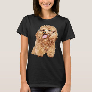 Cute Dog in Wig Funny Blond Poodle T-shirt