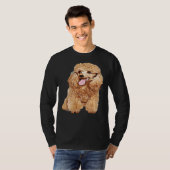 Cute Dog in Wig Funny Blond Poodle T-shirt (Voorkant volledig)