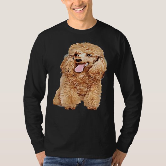 Cute Dog in Wig Funny Blond Poodle T-shirt (Voorkant)