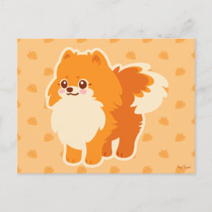 Cute Dog Kawaii Pomeranian Briefkaart