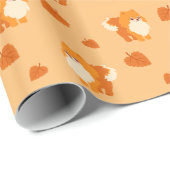 Cute Dog Kawaii Pomeranian Cadeaupapier (Rol Hoek)