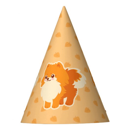 Cute Dog Kawaii Pomeranian Feesthoedjes (Voorkant)